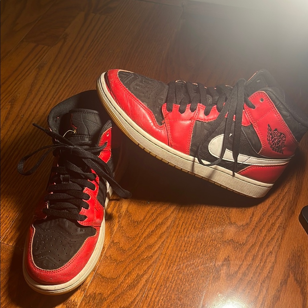 Jordan Red and Black Sneakers